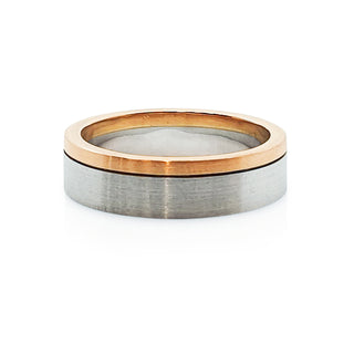 18ct red gold and platinum gents wedding ring