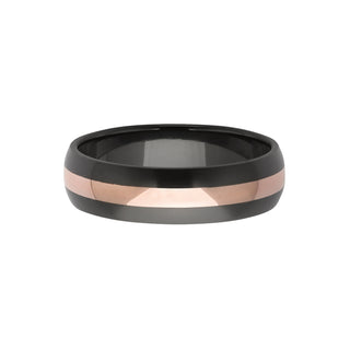 18ct rose gold black zirconium males wedding band