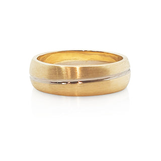 18ct white and yellow gold male wedding ring