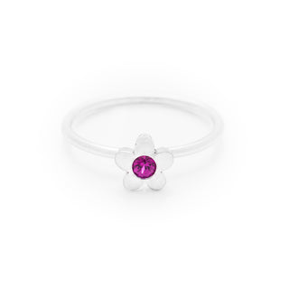 Ruby dress ring made in 18ct white gold. From our flowers collection