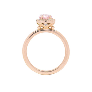 18ct rose gold diamond and padparadscha sapphire hand made dress ring - side view