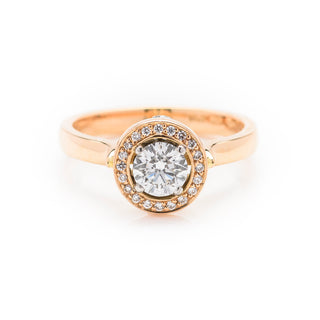 18ct rose gold diamond cluster engagement ring