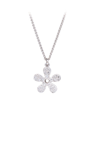 18ct white gold diamond daisy pendant
