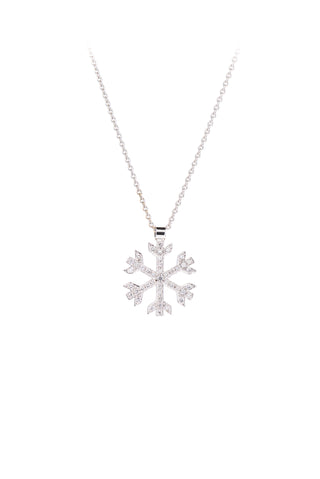 18ct white gold diamond snowflake pendant