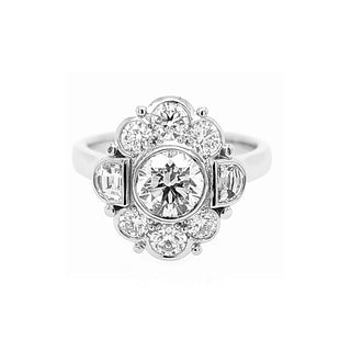 Diamond cluster Engagement ring