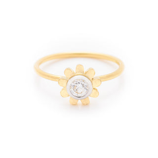 Diamond dress ring made in 18ct yellow gold. From our flowers collection