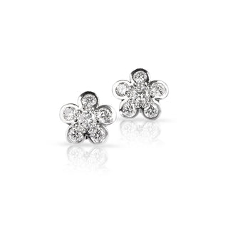 Diamond flower stud earrings