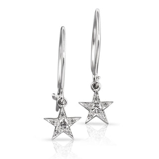Diamond star drop earrings