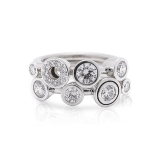Double band diamond dress ring made in platinum from the cabonated collection