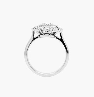 Diamond cluster Engagement ring, side view