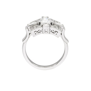 Platinum diamond Art deco engagement ring - side view