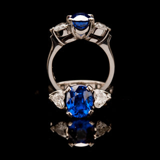 Sapphire diamond platinum ring