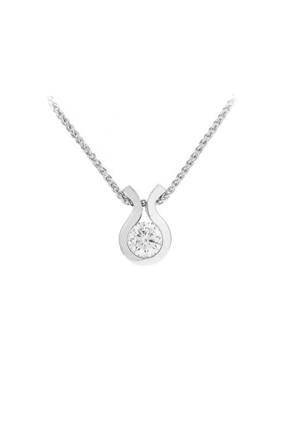 Simple diamond pendant made in 18ct white gold