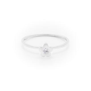 diamond baby flower dress ring made in 18ct white gold. From our flowers collection