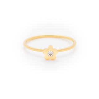 diamond baby flower dress ring made in 18ct yellow gold. From our flowers collection