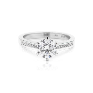 modern 6 claw platinum diamond solitaire engagement ring