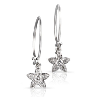 pointed flower diamond earrings